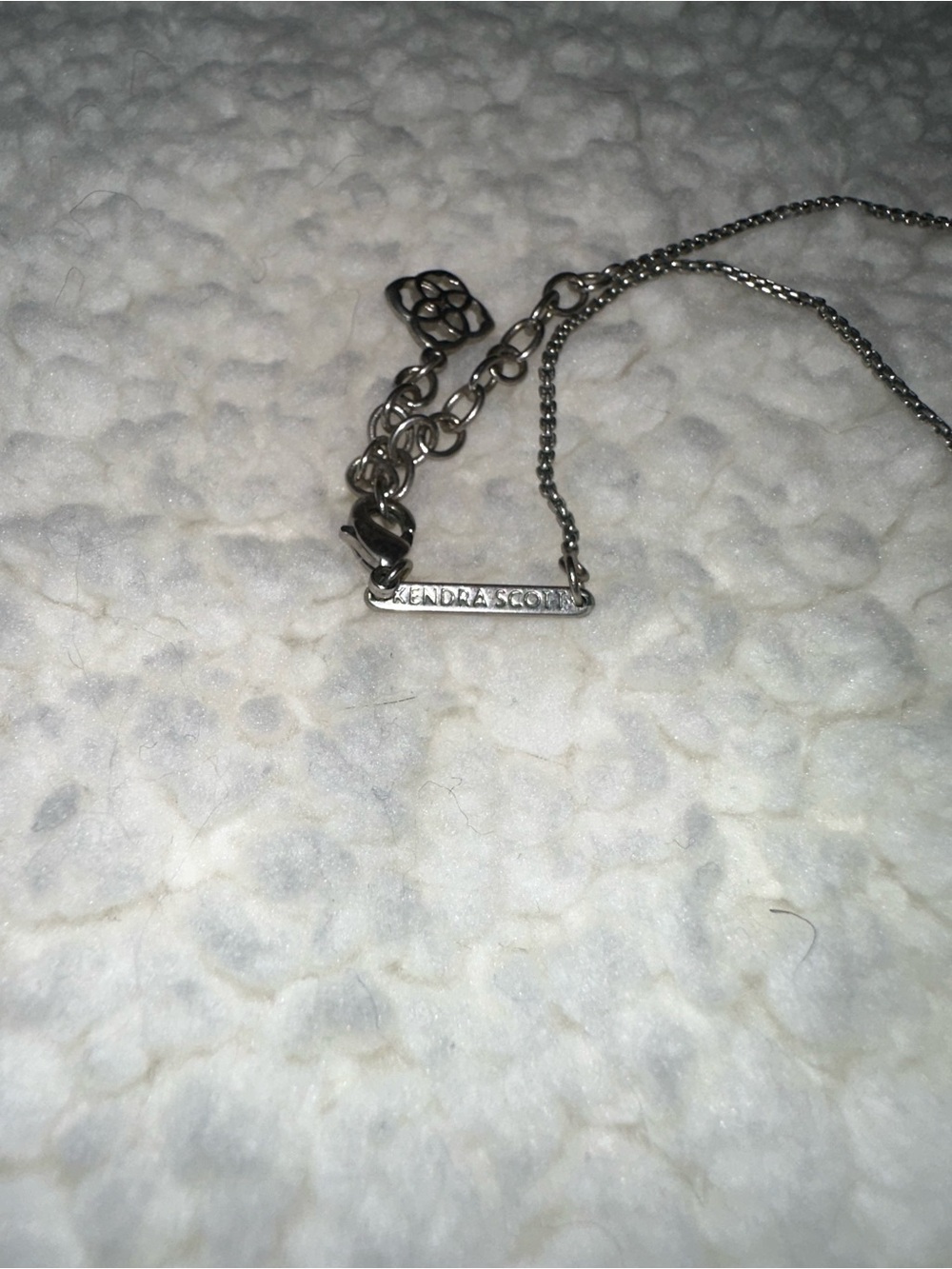Kendra Scott Silver Bar Necklace with White Inlay - Picture 3 of 3